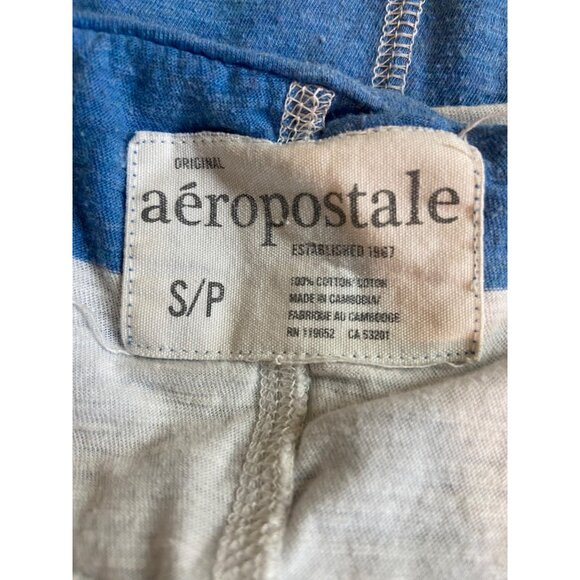 Aeropostale Hooded Lightweight Pullover S Blue White Stripe Streetwear Casual - Picture 5 of 8